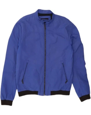 CALVIN KLEIN JEANS Mens Bomber Jacket UK 36 Small Blue Polyester JP13 - Image 1 of 3