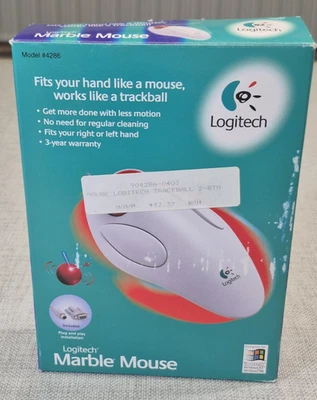 1998 Vintage Logitech Marble Mouse-(Missing the PS/2 to serial port adapter) - Image 1 of 4