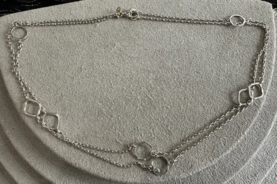 Silpada Sterling Silver Ring Around Rosy Long Chain Necklace 34" - Image 1 of 4