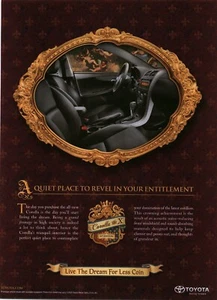 2007 PRINT AD - TOYOTA COROLLA TOYOTA CAR AD -  REVEL IN YOUR ENTITLEMENT - Picture 1 of 1