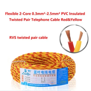 Flexible 2-Core 0.3-2.5mm² PVC Insulated Twisted Pair Telephone Cable Red&Yellow - Picture 1 of 12