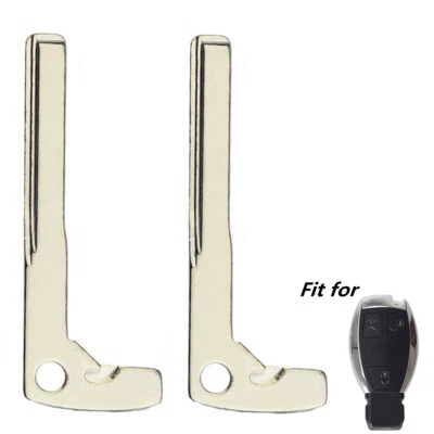 2Pcs Uncut Emergency Insert Key Blade for Mercedes Benz CLA CLS CLK GLK GLA Foto 1 de 4