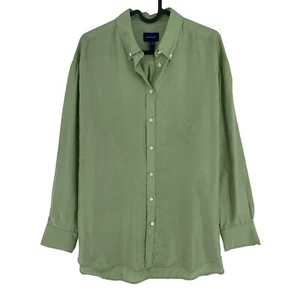 GANT Green Relaxed Silk Shirt Size EU 36 UK 8 US 6 - Picture 1 of 10