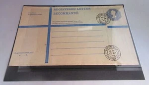 QUEEN ELIZABETH II REGISTERED LETTER 3/5 UNUSED IN CLEAR FRONTED HOLDER - Picture 1 of 4