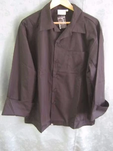 NEW Chef Works Black Flip Cuff Shirt Size large - Picture 1 of 7