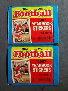 Lot (2) 1987 Topps Football Yearbook Sticker Packs - Picture 1 of 1