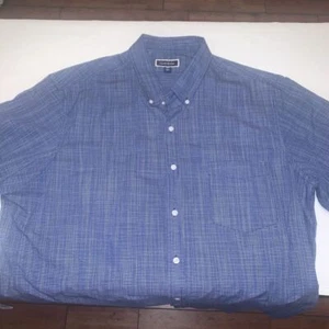 Club Room 2XL Mens Button Short Sleeve Dress Shirt Blue check / plaid - Picture 1 of 12