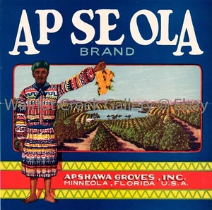 Florida Crate Label Fine Art Print, Grove, approx 10.8"x 10.9" 13184 - Picture 1 of 1