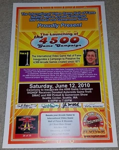 Arcade Poster International Video Game Hall of Fame Asteroids John McAllister  - Bild 1 von 4