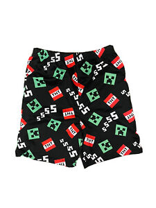 Minecraft TNT Black Pajama Shorts Boys Size 10
