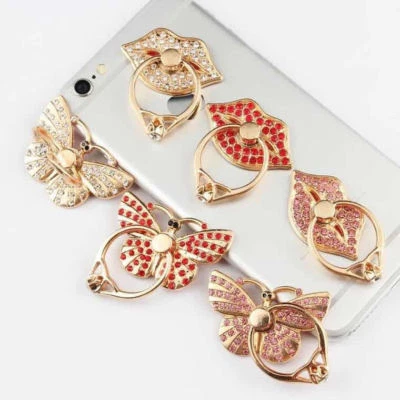 Universal 360 Rotating Cell Phone Tablet Crystal Finger Ring Stand Holder Grip - Image 1 of 4