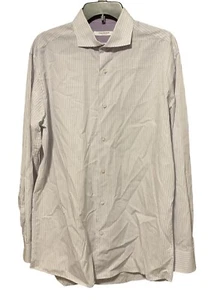 Isaac Mizrahi Mens Long Sleeve Shirt Slim Fit Lavender Multicolor 16 1/2 34/35 - Picture 1 of 7