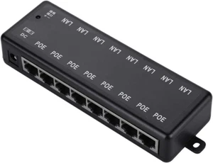 8 Port Poe Injector All in One DC12V-48V 8 Interfaces Passive Adapter Power over - Picture 1 of 12