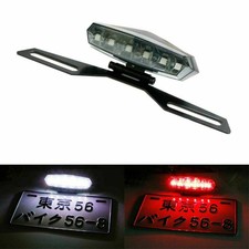 Jet Ski Motorcycle License Plate Mount Holder Bracket LED Brake Tail Lights