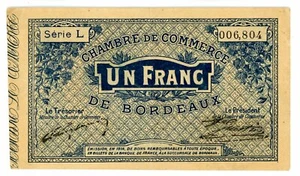 France/Bordeaux … P-N.L … 1 Francs … 1914 … Choice *XF+*. - Picture 1 of 2