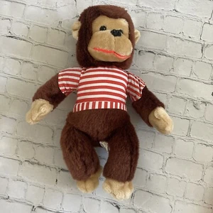 DGE Corp Brown Monkey Shirt Plush 13" Stuffed Animal Curious George? Toy Vintage - Picture 1 of 7