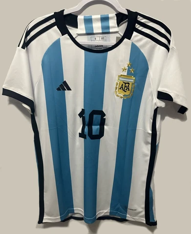 adidas Argentina World Cup Men's Jersey - Blue/White 3 Stars - MESSI Cover