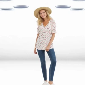 Ex Joe Browns Women's Ditsy Floral Blouse in White - Picture 1 of 5