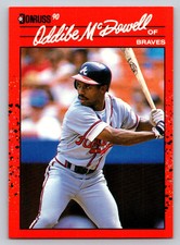 1990 Donruss #340 Oddibe McDowell Atlanta Braves Baseball