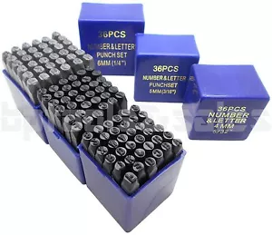 108pc 1/4'' 3/16" 5/32" Letter & Number Stamping Set Hardened Steel Metal Die - Picture 1 of 3