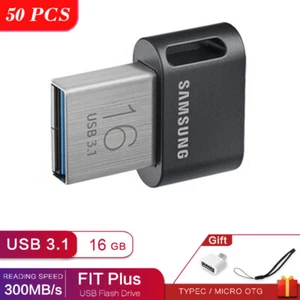 50PCS Samsung FIT Plus Tiny UDisk 16GB USB 3.1 Flash Drive Memory Thumb Stick - Afbeelding 1 van 7