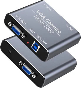 VGA Capture Card, VGA to USB Capture Device with VGA Loopout, Mic Input Support  - Picture 1 of 10