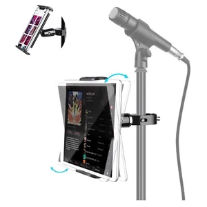 Metalowy uchwyt na tablet urządzenie mikrofonowe 4-12,9 cala z funkcją obracania o 360° - Zdjęcie 1 z 12