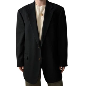 Lord & Taylor Grant Thomas Black 100% Pure Cashmere Sport Coat Jacket Blazer 44L - Picture 1 of 11