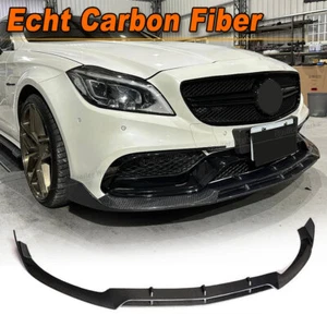 Se adapta a Mercedes W205 C63 AMG 2015-21 carbono labio delantero alerón labio divisor - Imagen 1 de 10