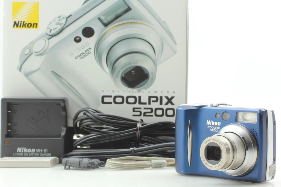[Near MINT+++ in Box] Nikon Coolpix 5200 Blue 5.1MP Compact Digital Camera - Image 1 of 4