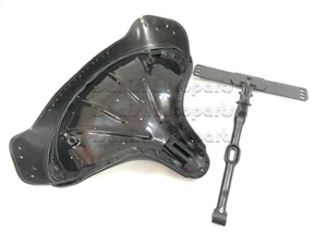 Asiento solitario de policía Harley cuero con barra en T cabezal de nudillo pala TC bobber - Imagen 1 de 11