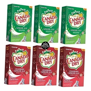 Canada Dry Ginger Ale Powdered Drink Mix 6 Boxes of 6 packets with 3 Boxes - Picture 1 of 6