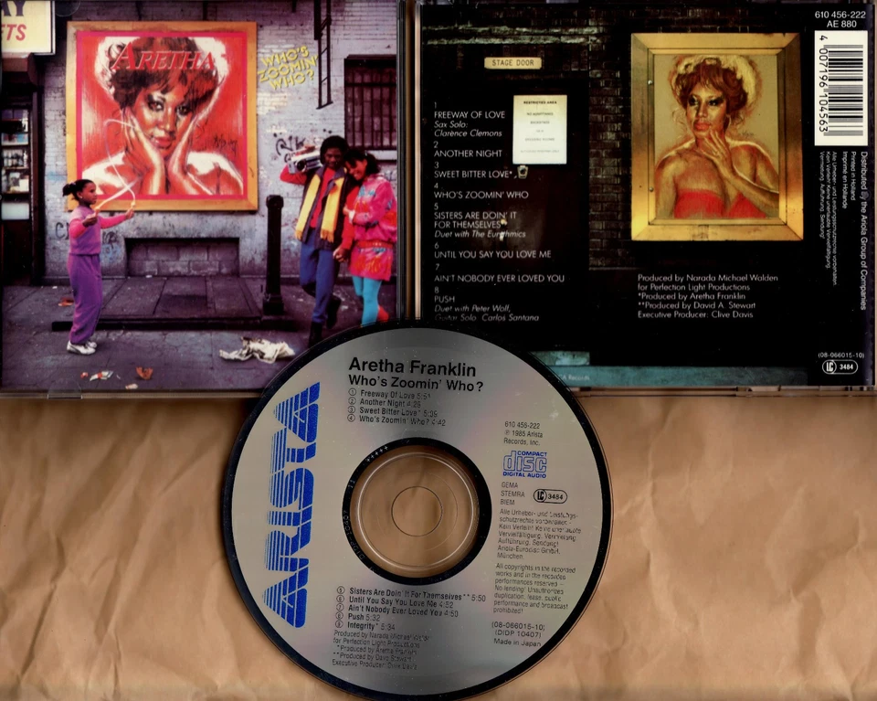 ARETHA FRANKLIN – CD – WHOs ZOOMIN WHO? – JAPAN-CD m. CARLOS SANTANA, EURYTHMICS - Bild 1 von 1