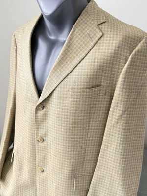 Austin Reed Tweed Silk Blend Blazer 46R Sport Coat Tan Gold - Image 1 of 4