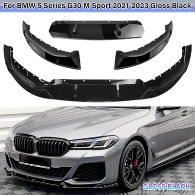 Alerón labial parachoques delantero negro brillante para BMW Serie 5 G30 M Sport 2021-2023 Foto 1 de 4