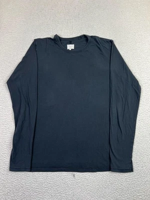 Тряпка и кости рубашка мужская средний черный длинным рукавом Crewneck футболка органический хлопок - Изображение 1 из 4