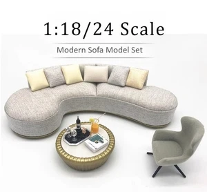 Diorama 1:18/24 Sofa Coffee Model Set Garage Showroom Scene Furniture Accessory - Picture 1 of 21