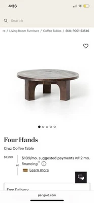 Cruz Coffee Table From Four Hands - Image 1 of 4