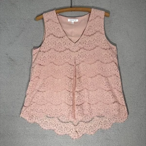 Rose And Olive Women’s L Blush Pink Tank Layered Lace Coquette Feminine Ditsy - Picture 1 of 11
