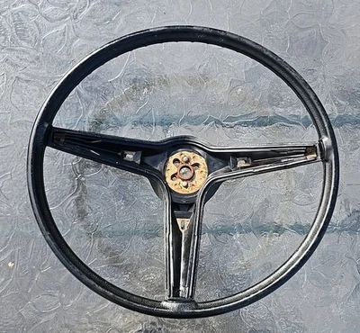 Pontiac 1969 1970 1971 1972 1973 1974 GTO Firebird Black Steering Wheel 9749802  - Image 1 of 4