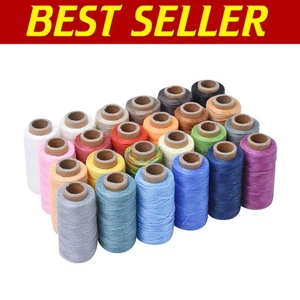 Durable 55-Yard Flat Waxed Thread - 24 Vibrant Colors for All Sewing Needs - Picture 1 of 9