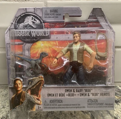 RARO 2017 MATTEL JURASSIC WORLD OWEN & BABY FIGURA DE ACCIÓN AZUL NUEVO (OTRO) Foto 1 de 4