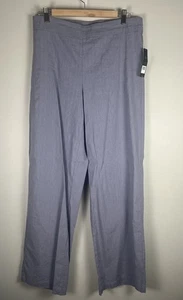 Pantalones Nic + Zoe Pierna Ancha Mezcla Lino Talla 12 Gris Piedra Clara Costero Nuevos con Etiquetas - Imagen 1 de 7