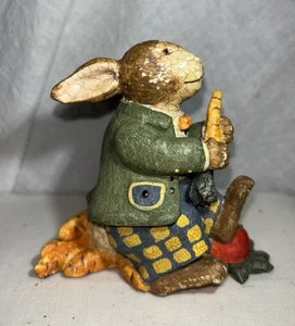 "Estatuilla de conejo de primavera de Pascua con verduras Susan Winget para Bethany Lowe 3,5""" - Imagen 1 de 7