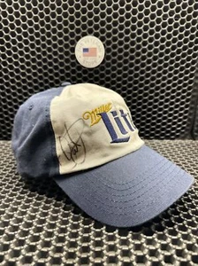 Dale Earnhardt Jr Signed Signature Miller Lite Blue and White Baseball Hat USA - Picture 1 of 7