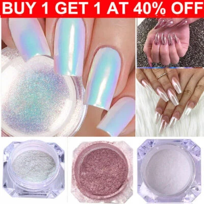 UGOLIFE AURORA CHROME NAIL POWDER NAIL MERMAID MIRROR Effect RAINBOW WHITE ROSE GOLD UK