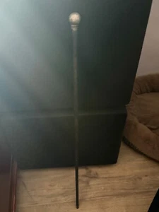 ANTIQUE WALKING STICK SOLID SILVER TOP SWAGGER STICK - Picture 1 of 7