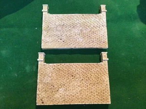 2 X brick wall Type bridge support Abutments OO HO scale gauge--Painted BQR3 - Picture 1 of 7