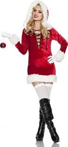 Rubies Sexy Mrs Santa Claus Costume Velvet Mistletoe Dress Gloves M or L NEW - Picture 1 of 3