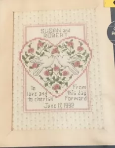 Vtg JIFFY counted cross kit Doves &Roses #16553, new - Picture 1 of 3